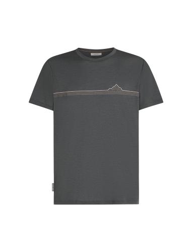 Preview: Einzelstück Icebreaker Men Merino 150 Tech Lite SS Tee Range Stripes - obsidian