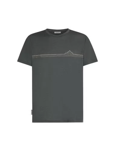 Icebreaker Men Merino 150 Tech Lite SS Tee Range Stripes - obsidian