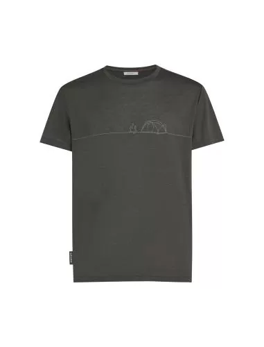 Icebreaker Men Merino Blend Core SS Tee Single Line Camp - obsidian