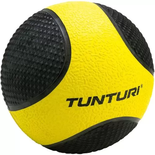 Tunturi PVC Medizin Ball - 1 kg, schwarz mit gelb