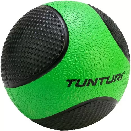 Tunturi PVC Medizin Ball - 2 kg, schwarz mit grün