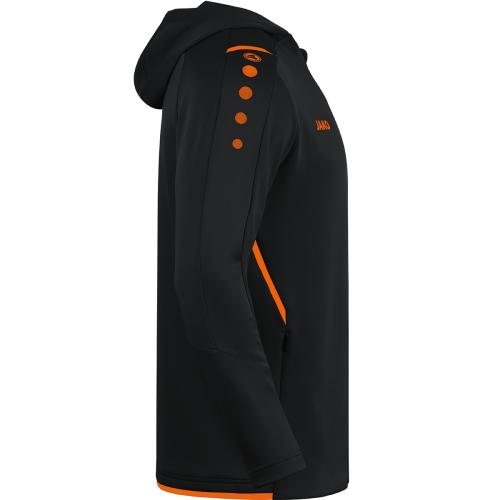 Preview: Jako Kinder Trainingsjacke Challenge mit Kapuze - schwarz/neonorange