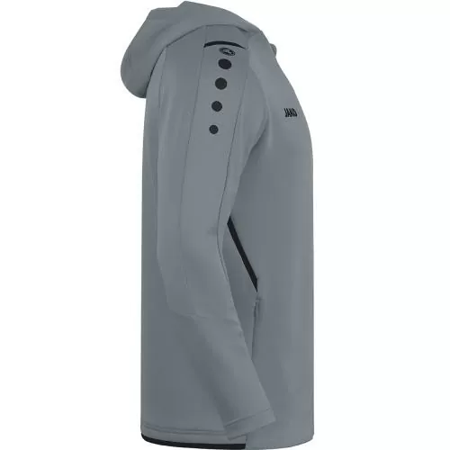 Jako Children Hooded Jacket Challenge - stone grey/black