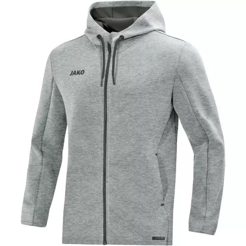 Jako Hooded Jacket Premium Basics - light grey melange