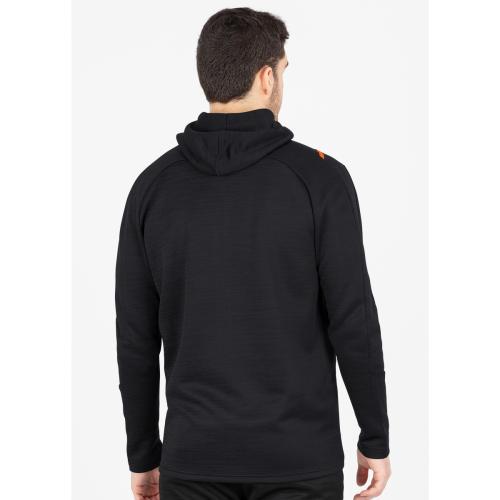 Jako Kinder Freizeitjacke Challenge mit Kapuze - schwarz meliert/neonorange
