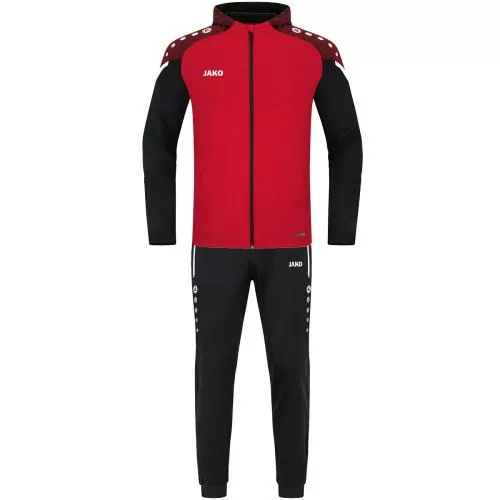 Jako Tracksuit Polyester Performance With Hood - red/black