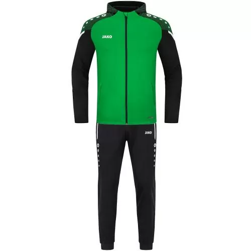 Jako Kinder Trainingsanzug Polyester Performance mit Kapuze - soft green/schwarz