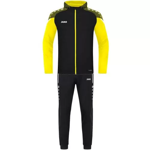 Jako Kinder Trainingsanzug Polyester Performance mit Kapuze - schwarz/soft yellow