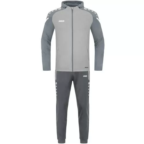 Jako Tracksuit Polyester Performance With Hood - soft grey/stone grey