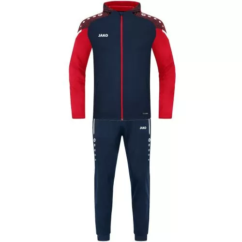 Jako Tracksuit Polyester Performance With Hood - seablue/red