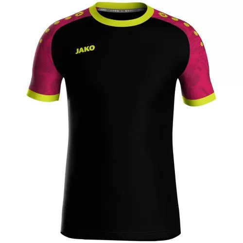 Jako Jersey Iconic S/S - black/pink/neon yellow