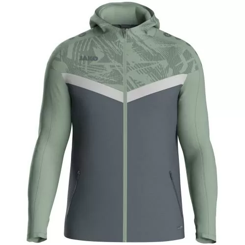 Jako Hooded jacket Iconic - anthra light/mint green/soft grey
