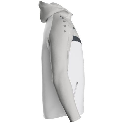 Preview: Jako Children Hooded jacket Iconic - white/soft grey/anthra light