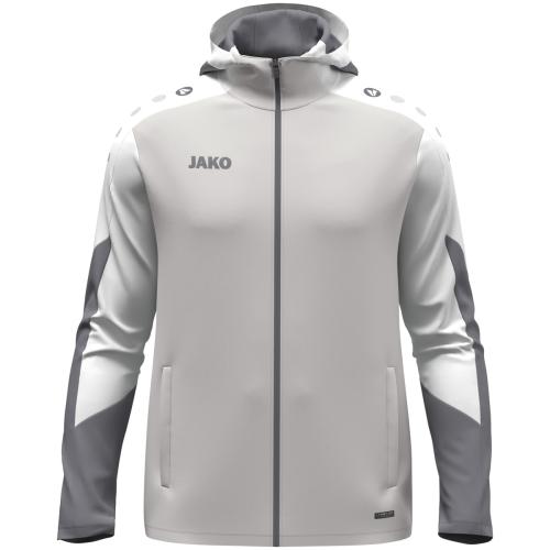 Preview: Jako Hooded jacket Dynamic - lightgrey/white/grey