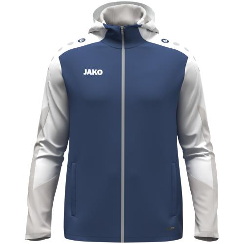 Preview: Jako Hooded jacket Dynamic - nightblue/white/lightgrey
