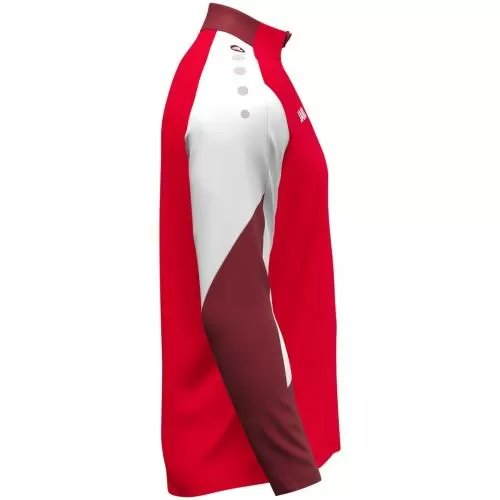 Jako Ziptop Dynamic - rot/weiß/dunkelrot