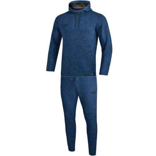 Jako Leisure suit Premium Basics with hooded sweater - seablue melange