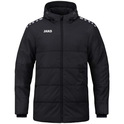 Preview: Jako Coachjacke One mit Kapuze - schwarz