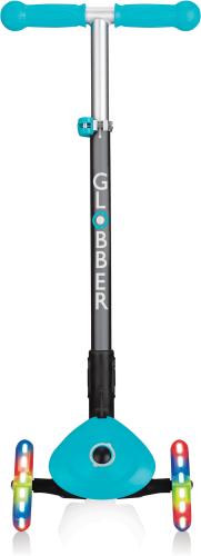Globber Mini Scooter Primo Foldable Lights Anodized T-Bar - teal