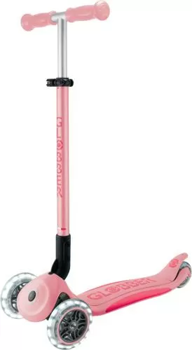 Globber Mini Scooter Primo Foldable Plus Lights - pastel pink, fuchsia