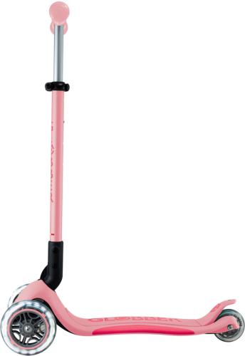 Globber Mini Scooter Primo Foldable Plus Lights - pastel pink, fuchsia