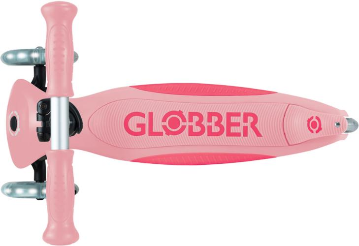 Globber Mini Scooter Primo Foldable Plus Lights - pastel pink, fuchsia