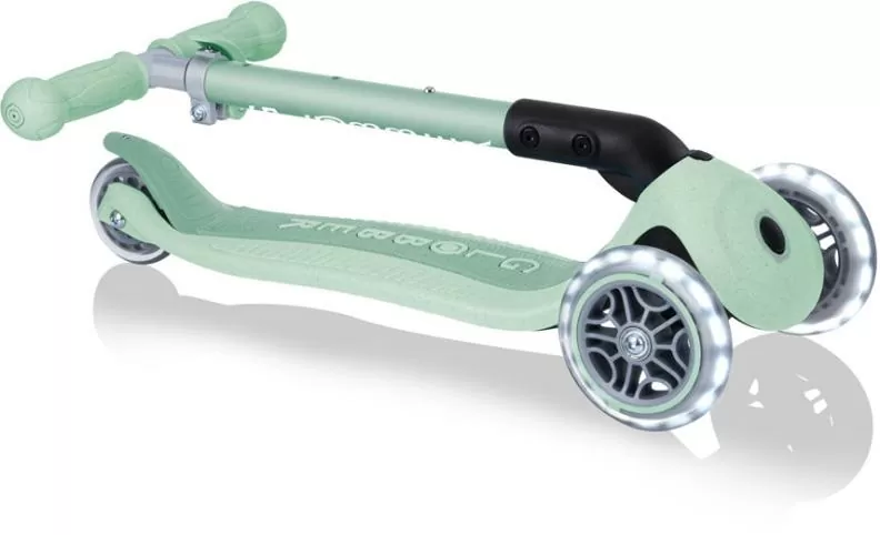 Globber Mini Scooter JUNIOR Foldable Lights Eco - pistachio