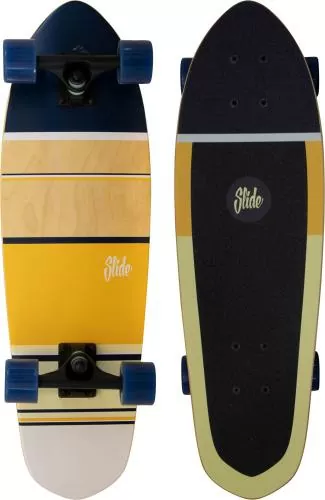 Slide Skateboard Slide Cruiser Board 28-Zoll - stripes yellow