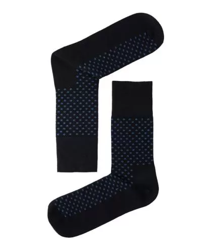 Lenz Longlife socks men 2er Pack - black/blue dots