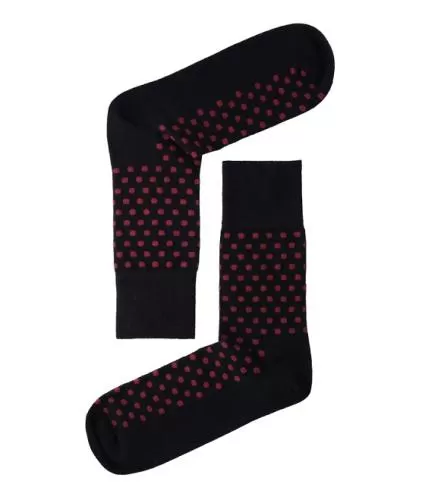 Lenz Longlife socks men 2er Pack - black/red dots
