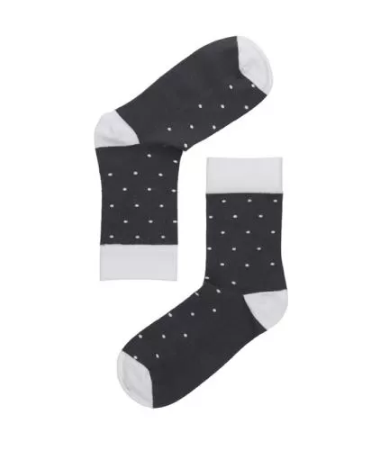 Lenz Longlife socks women 2er Pack - grey/white dots