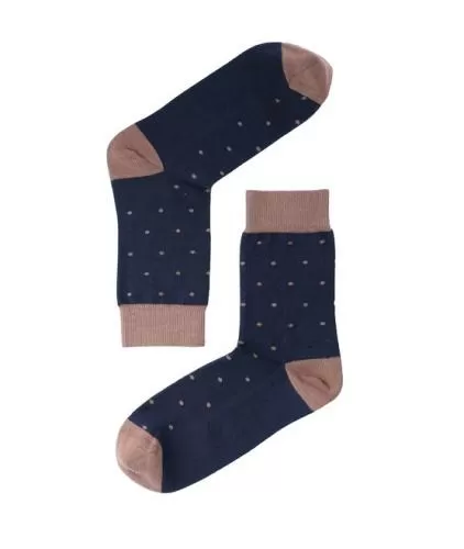 Lenz Longlife socks women 2er Pack navy/brown dots