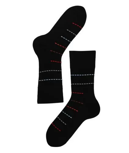 Lenz Longlife socks men 2er Pack - black/grey-white dots