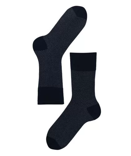 Lenz Longlife socks men 2er Pack - black/grey-white dots