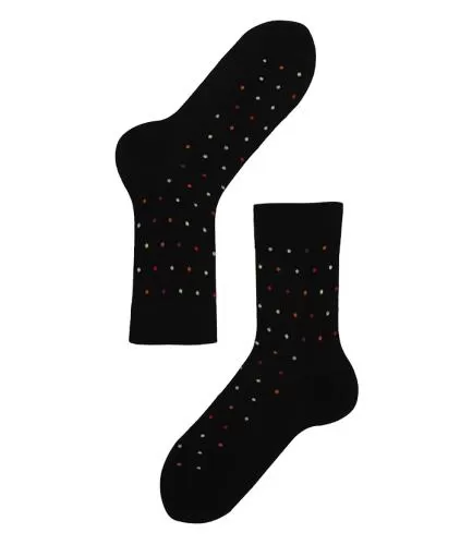 Lenz Longlife socks women 2er Pack - schwarz/farbige dots