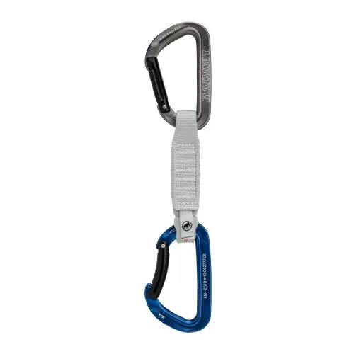Mammut Workhorse Keylock 12 cm Quickdraw - Straight Gate/Bent Gate Key Lock, grey-blue