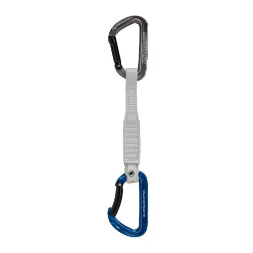 Mammut Workhorse Keylock 17 cm Quickdraw - Straight Gate/Bent Gate Key Lock, grey-blue