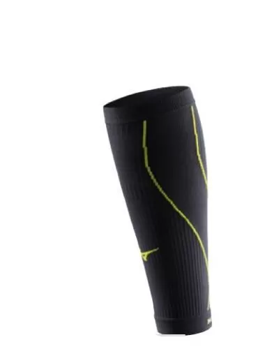 Mizuno Sport Compression Suport Sleeves Calf Sleeves - Blk/Safety ylw