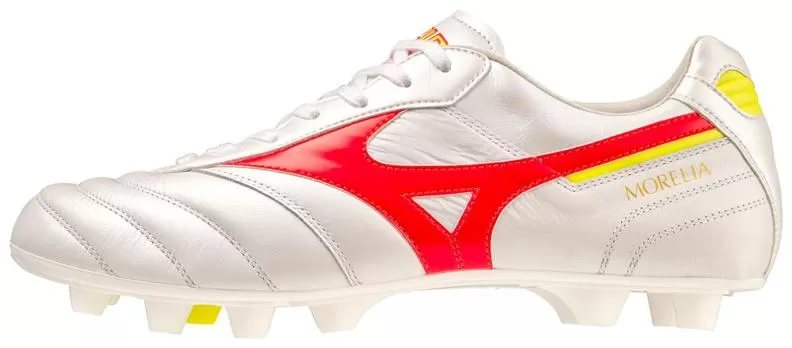 Mizuno Sport Morelia II Elite MD Football Footwear - Fiery Coral 2/White/Bolt 2