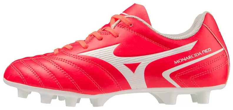 Mizuno Sport Monarcida Neo II Select Jr MD Football Footwear - Fiery Coral 2/White