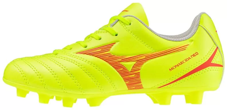 Mizuno Sport Monarcida Neo II Select Jr MD Football Footwear - Safety Yellow/Fiery Coral 2/Safety Yell