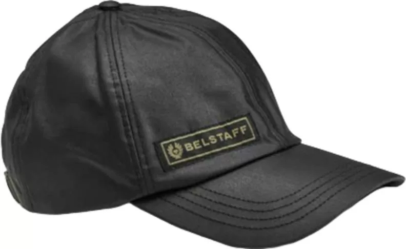 Belstaff Cap Cal Baseball Waxed Cotton - black