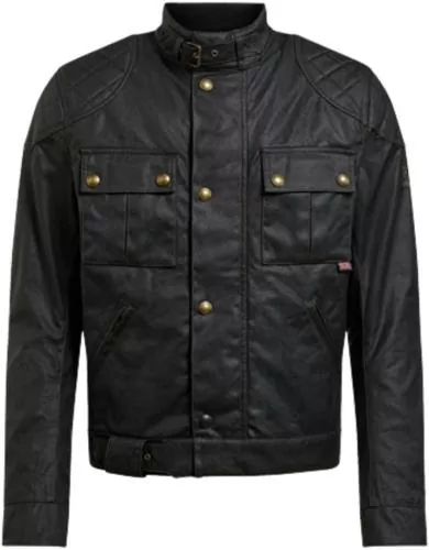 Belstaff Jacket Brooklands 2.0 Waxed Cotton - black
