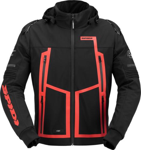 SPIDI Jacke Hoodie Warrior H2OUT - schwarz-rot