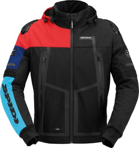 SPIDI Jacke Hoodie Warrior H2OUT - schwarz-rot-blau