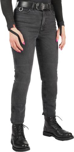Pando Moto Jeans Kaya Slim Graphite Damen - grau