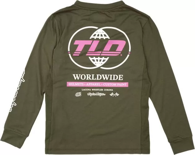 Troy Lee Designs Youth Skyline Ride Long Sleeve Tee - Worldwide brown