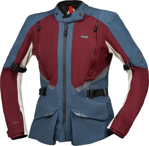 Preview: iXS Damen Tourster-STX 1.0 Laminatjacke - dunkelrot-blau-grau