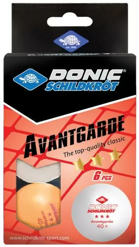 Donic-Schildkröt Table Tennis Ball 3-Star Avantgarde Poly 40+, 3 + 3