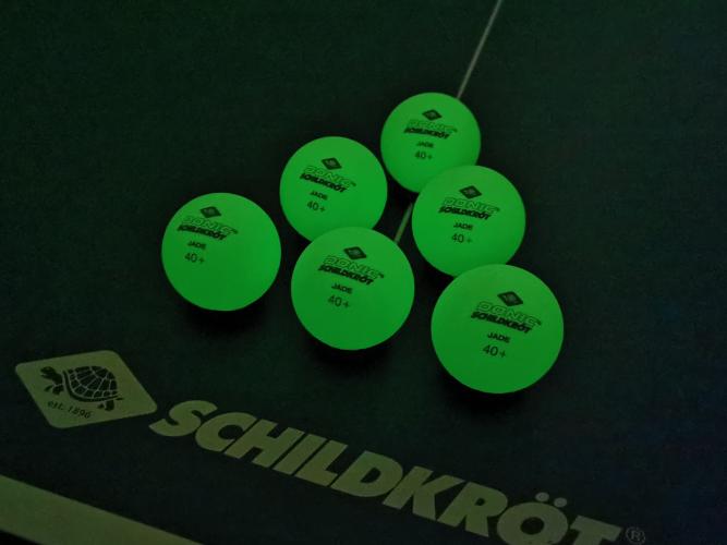 Preview: Table tennis ball Glow in the Dark Poly 40+ quality, 6 pcs.
